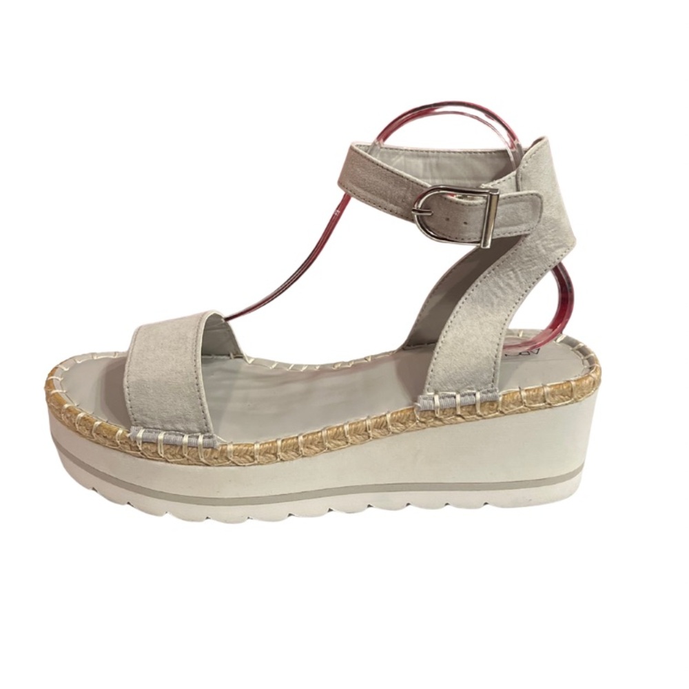 ABOUND MAXWELL FAB || PLATFORM ANKLE STRAP SANDAL || GREY FAUX SUEDE || SIZE 10M